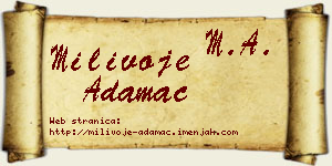 Milivoje Adamac vizit kartica